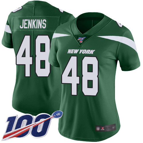New York Jets Limited Green Women Jordan Jenkins Home Jersey NFL Football 48 100th Season Vapor Untouchable